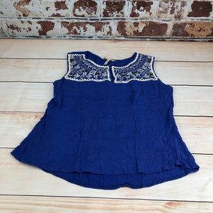 ❗️Francesca’s Marineblu Blue Beaded Tank szM
